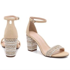 NWT Kelly & Katie Beaded Block Heel